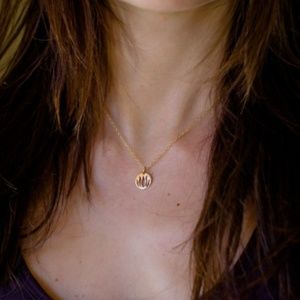 14K gold necklace with lotus flower